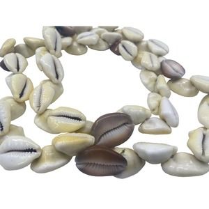 Cowrie Shell Necklace Seashell Hawaiian Lei Long Heavy Vintage Boho Surfer